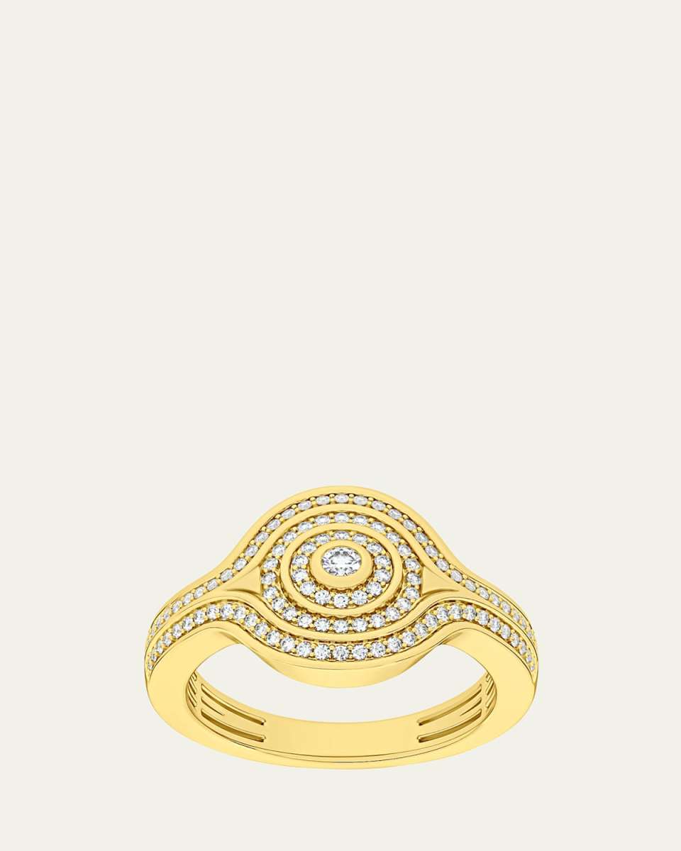 18K Yellow Gold Universum Pave Diamond Pinky Ring